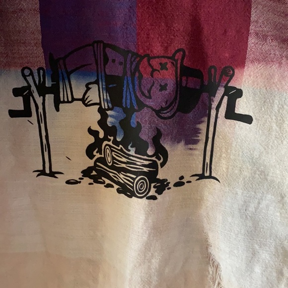 Upcycled full bleach anti-capitalism ‘eat the richi’ Flannel - Picture 4 of 7